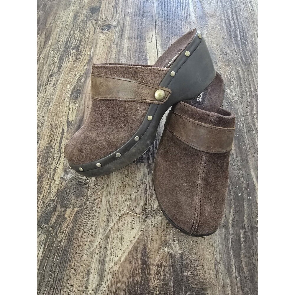 CROCS COBBLER STUDDED SUEDE Wedge Slip On (BROWN) Wm Sz 7
